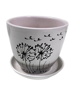 Горшок керамический с поддоном Тюльпан 1л глазурь одуванчик Нет марки