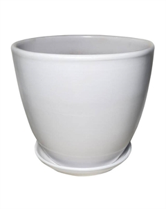 Горшок керамический с поддоном Тюльпан 5л d23см h21см белый Нет марки