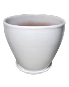 Горшок керамический с поддоном Тюльпан 8л d29см h23см белый Нет марки