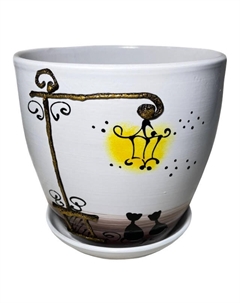 Горшок керамический с поддоном Тюльпан Вечер 2,5л d19см h18см белый Нет марки