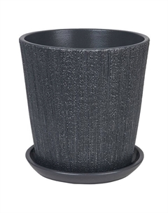 Горшок керамический с поддоном Меланж 1,5л d15см h15,5см конус графит Нет марки