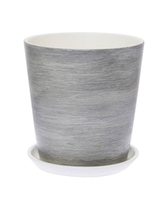 Горшок керамический с поддоном Эбен 5,6л d22см h22,5см конус серый Нет марки