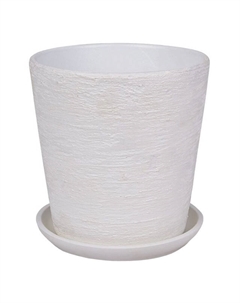 Горшок керамический с поддоном Лофт 5,6л d22см h22,5см конус белый Нет марки