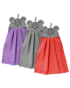 Полотенце махр. Мышка 35х43см в ассортименте (разные цвета), арт.1313-мышка Нет марки