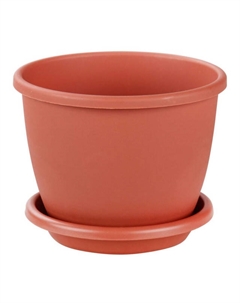 Горшок с поддоном Афина 1,1л пластик терракот Нет марки