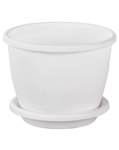 Горшок с поддоном Афина 0,5л пластик белый Нет марки
