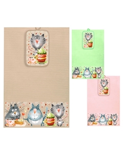 Комплект кухонный Коты полотенце и прихватка в ассортименте (разные цвета), арт. НК-45-Коты Нет марки