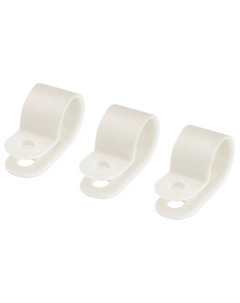 Скоба для крепления кабеля D16мм нейлон 25шт белый Нет марки