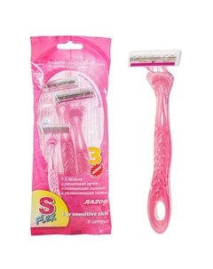 Станок для бритья RAZO S-flex 2шт. 3 лезвия плавающая головка женский одноразовый женский Нет марки