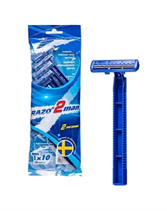 Станок для бритья RAZO 2man 10шт. 2 лезвия мужской одноразовый Нет марки