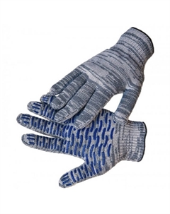 Перчатки ХБ 6 Н с ПВХ волна серые Нет марки