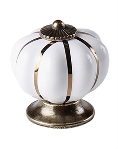 Ручка-кнопка LARVIJ L4.knob02WH 40мм белый/античная бронза Нет марки