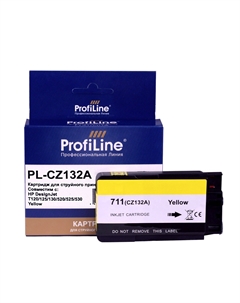 Картридж струйный ProfiLine PL_CZ132A_Y/PL-H_711Yellow (№711/CZ132A), желтый, совместимый, 29 мл, для HP DesignJet T120/T125/T130/T520/T525/T530 Profiline