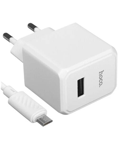 Сетевое зарядное устройство Hoco Ocean CS11A 10.5 Вт, USB, EU, белый (6942007603591), кабель microUSB/USB Type A