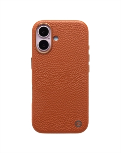 Чехол-накладка Cellis SM030 SafeMag для смартфона Apple iPhone 16, натуральная кожа (зернистая), коричневый (237477)
