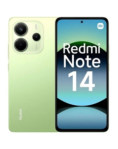 Смартфон Xiaomi Redmi Note 14, 6.67" 2400x1080 AMOLED, MediaTek Helio G99 Ultra, 6Gb RAM, 128Gb, 3G/4G, NFC, Wi-Fi, BT, 3xCam, 2-Sim, 5500 мА⋅ч, USB Type-C, Android 14, зеленый (61583)