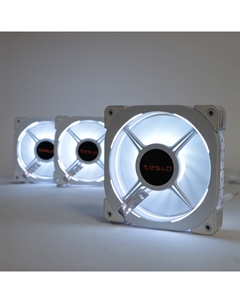 Комплект вентиляторов RGB120 XW3, 120 мм, 1200rpm, 21 дБ, 4-pin Molex, 3шт, белый, RGB подсветка (TSL-120-XW3) Tesla