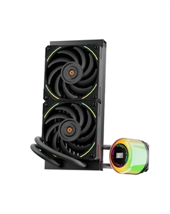 Жидкостное охлаждение CC 240 для Socket 115x/2011/2011-3/1356/1366/1200/1700/1851/AM5/AM4/AM3/AM3+/FM1/AM2+/FM2/FM2+, 240 Вт, 2x120 мм, ARGB, черный 1stplayer