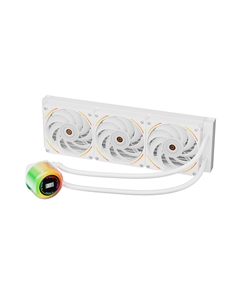 Жидкостное охлаждение CC 360 для Socket 115x/2011/2011-3/1356/1366/1200/1700/1851/AM5/AM4/AM3/AM3+/FM1/AM2+/FM2/FM2+, 300 Вт, 3x120 мм, ARGB, белый 1stplayer