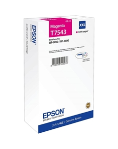 Картридж струйный Epson T7543 (C13T754340), пурпурный, оригинальный, ресурс 7000 страниц для Epson WorkForce Pro WF-8090DW