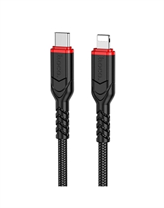 Кабель USB Type-C-Lightning 8-pin, 3А, 20 Вт, 2 м, черный, HOCO Victory X59 Hoco