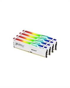 Комплект памяти DDR5 DIMM 128Gb (4x32Gb), 5600MHz, CL40, 1.25V,, FURY Beast White RGB (KF556C40BWAK4-128) Retail Kingston