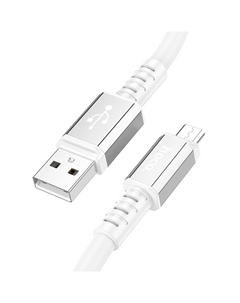 Кабель USB-Micro USB, 2.4A, 1 м, белый, HOCO X85 Strength (6931474777478) Hoco