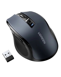 Мышь беспроводная MU006 Silence Design, 4000dpi, оптическая светодиодная, USB, черный (15063) Ugreen