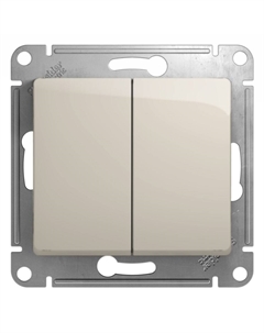 Выключатель Glossa двухклавишный встраиваемый молочный (GSL000951) Systeme electric
