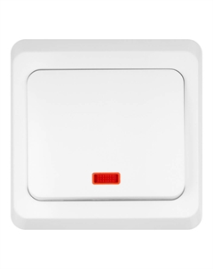 Выключатель Этюд одноклавишный встраиваемый белый с подсветкой (BC10-005B) Systeme electric
