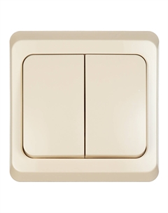 Выключатель Этюд двухклавишный встраиваемый бежевый с подсветкой (BC10-006K) Systeme electric