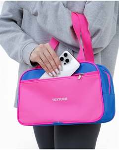 Сумка для обуви на молнии, наружный карман,, цвет синий/розовый Textura