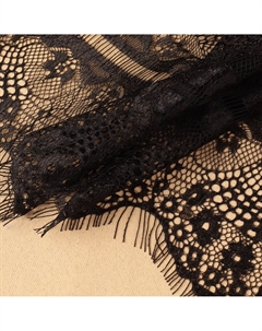 Кружево реснички, 190 мм, 3±0.5 м, черное Арт узор