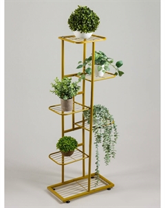 Подставка для цветов, 6 полок, 44×22×105 см, напольная, металл, цвет золотой Greengo