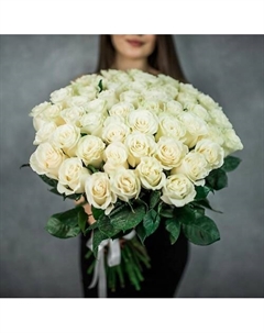 Букет из 49 белых роз, Эквадор 50 см Пять цветов