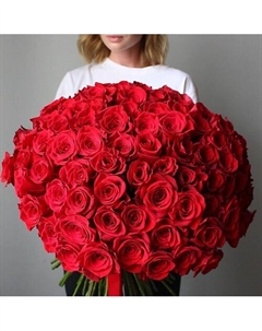 Букет из 101 красной розы, Эквадор 60 см Пять цветов