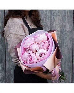 Букет из 7 розовых пионов Пять цветов