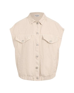 Жилет из хлопка и льна Brunello cucinelli