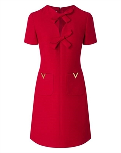 Платье из шерсти и шелка Valentino