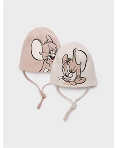 Шапка детская трикотажная для девочек, 2 шт в комплекте Playtoday newborn