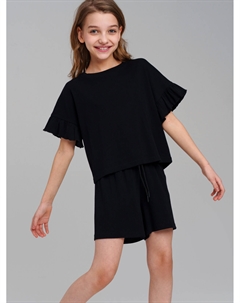 Комплект трикотажный для девочек: фуфайка (футболка), шорты Playtoday tween