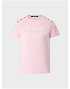 Футболка с вышитым логотипом Balmain