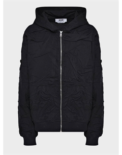 Спортивная куртка из фактурной ткани, черная Msgm