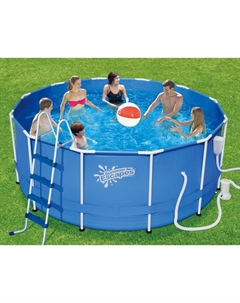 Каркасный бассейн круглый 366x122см Polygroup P20-1248-B фильтр-насос Summerescapes