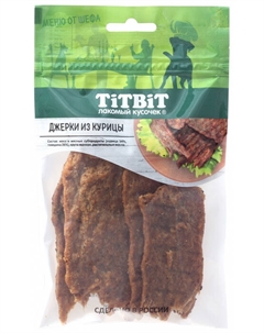 Лакомство для собак Джерки мясные из курицы Меню от Шефа 0,07 кг Titbit