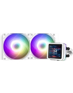 Система водяного охлаждения Alpha2 A24 DS, LCD, 4-pin, ARGB, белый, 120мм, Ret Zalman