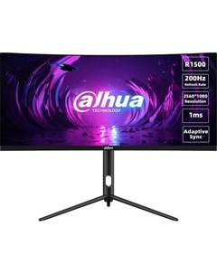 30" Монитор Dahua DHI-LM30-E330CA, 2560x1080, VA, 200Гц, 2хHDMI, 2хDP, изогнутый, черный
