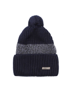 Шапка из смесовой шерсти с помпоном Fabretti