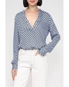 Блуза с V-вырезом с мелким принтом More&more