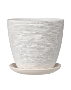 Горшок с поддоном Гнездо 8л бетон белый бутон Нет марки